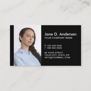 Carte De Visite Logo personnalisé et noir professionnel photo mod