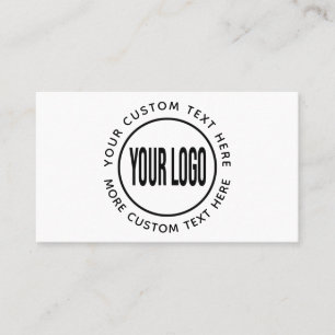 Carte De Visite logo personnalisé et texte blanc ou de n'importe q