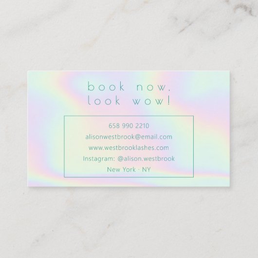 Carte De Visite Logo personnalisé extensions holographique arc-en- (Dos)