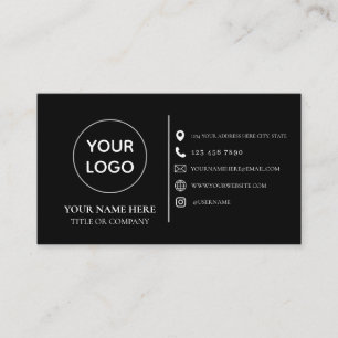 Carte De Visite logo personnalisé icônes de médias sociaux minimal
