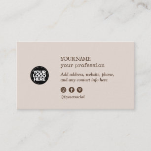 Carte De Visite Logo personnalisé Icônes minimalistes des média