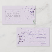 Carte De Visite Logo personnalisé Lavender (Devant / Derrière)