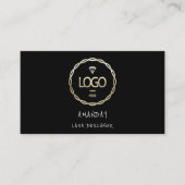 Carte De Visite Logo personnalisé Médias sociaux QR Code Or Noir (Devant)