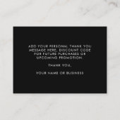 Carte De Visite Logo personnalisé Merci d'entreprise minimaliste (Dos)