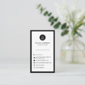 Carte De Visite Logo Personnalisé Minimal Médias Sociaux Modernes  (Debout devant)