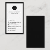 Carte De Visite Logo Personnalisé Minimal Médias Sociaux Modernes  (Devant / Derrière)