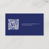 Carte De Visite Logo personnalisé minimal QR Code bleu blanc (Dos)