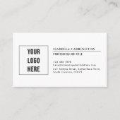 Carte De Visite Logo personnalisé minimal QR Code bleu blanc (Devant)