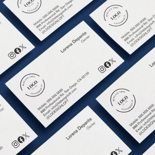 Carte De Visite Logo personnalisé minimaliste Médias sociaux Code 