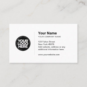 Carte De Visite Logo personnalisé minimaliste moderne blanc ou to