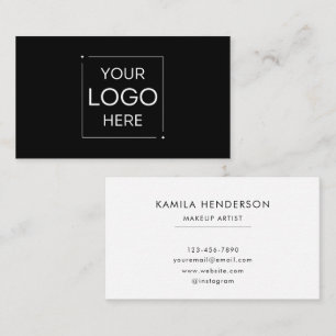 Carte De Visite Logo personnalisé minimaliste moderne Noir profess