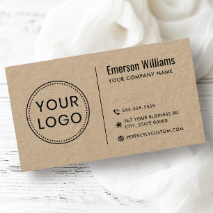 Carte De Visite Logo personnalisé minimaliste moderne papier Kraf