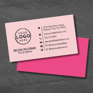 Carte De Visite Logo personnalisé minimaliste moderne rose blush