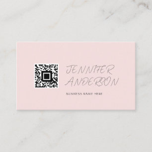 Carte De Visite Logo personnalisé minimaliste rose et blanc Modern