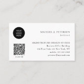 Carte De Visite Logo personnalisé minimum simple QR Code (Devant)
