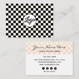 Carte De Visite Logo personnalisé moderne à carreaux Entreprise pr