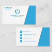 Carte De Visite Logo personnalisé moderne Blue Professional (Devant / Derrière)