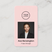 Carte De Visite Logo personnalisé moderne code QR rose (Devant)
