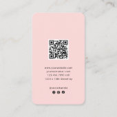 Carte De Visite Logo personnalisé moderne code QR rose (Dos)