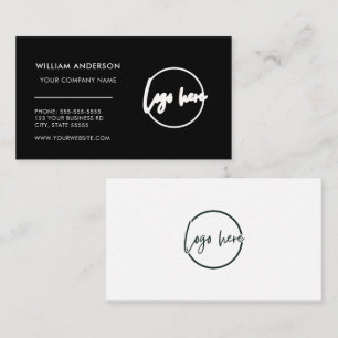 Carte De Visite Logo personnalisé moderne minimaliste blanc ou de 