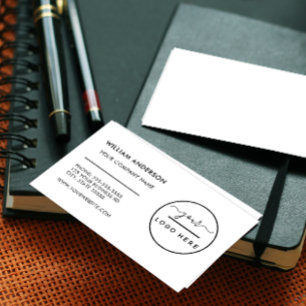 Carte De Visite Logo personnalisé moderne minimaliste blanc ou to