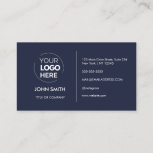Carte De Visite Logo personnalisé moderne minimaliste bleu marine