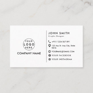 Carte De Visite logo personnalisé moderne minimaliste médias socia