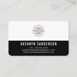 Carte De Visite LOGO PERSONNALISÉ moderne minimaliste simple noir 