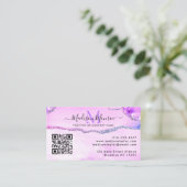 Carte De Visite Logo personnalisé moderne violet QR Code Agate Mon (Debout devant)