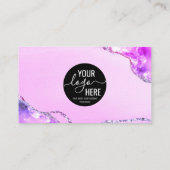 Carte De Visite Logo personnalisé moderne violet QR Code Agate Mon (Dos)