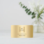 Carte De Visite Logo personnalisé or Qr code médias sociaux (Debout devant)