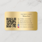 Carte De Visite Logo personnalisé or Qr code médias sociaux (Dos)
