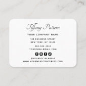 Carte De Visite Logo Personnalisé Photo Script Moderne Social Medi (Dos)