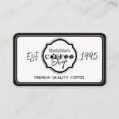 Carte De Visite Logo personnalisé pour café professionnel blanc (Devant)