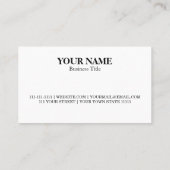 Carte De Visite Logo personnalisé professionnel (Dos)