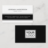 Carte De Visite Logo personnalisé professionnel noir et blanc (Devant / Derrière)
