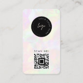 Carte De Visite Logo personnalisé QR Code et photo Iridescente Hol (Dos)