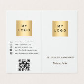 Carte De Visite Logo personnalisé Qr code photo marque de média so (Extérieur déplié)