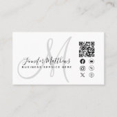 Carte De Visite Logo personnalisé QR Code Social Media Icons Moder (Devant)
