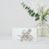 Carte De Visite Logo personnalisé QR Code Wedding planner photo (Debout devant)