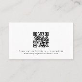 Carte De Visite Logo personnalisé QR Code Wedding planner photo (Dos)