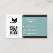 Carte De Visite Logo personnalisé QR Moderne (Devant)