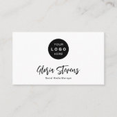 Carte De Visite Logo personnalisé script moderne icônes de médias  (Devant)