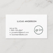 Carte De Visite Logo personnalisé simple moderne minimal professio (Devant)