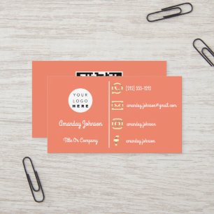 Carte De Visite  Logo personnalisé Social Media Gold QR Code Cora