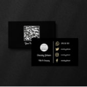 Carte De Visite Logo personnalisé Social Media Gold QR Code noir b