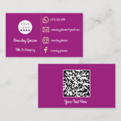 Carte De Visite Logo personnalisé Social Media Gold QR Code violet (Devant / Derrière)
