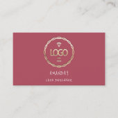 Carte De Visite Logo personnalisé Social Media QR Code Gold Rose (Devant)