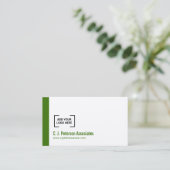 Carte De Visite Logo personnel simple et vert de code QR (Debout devant)