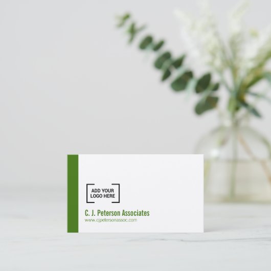 Carte De Visite Logo personnel simple et vert de code QR (Debout devant)